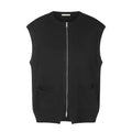 MADWITCH DUAL-ZIP CREWNECK KNIT VEST #MYCB031