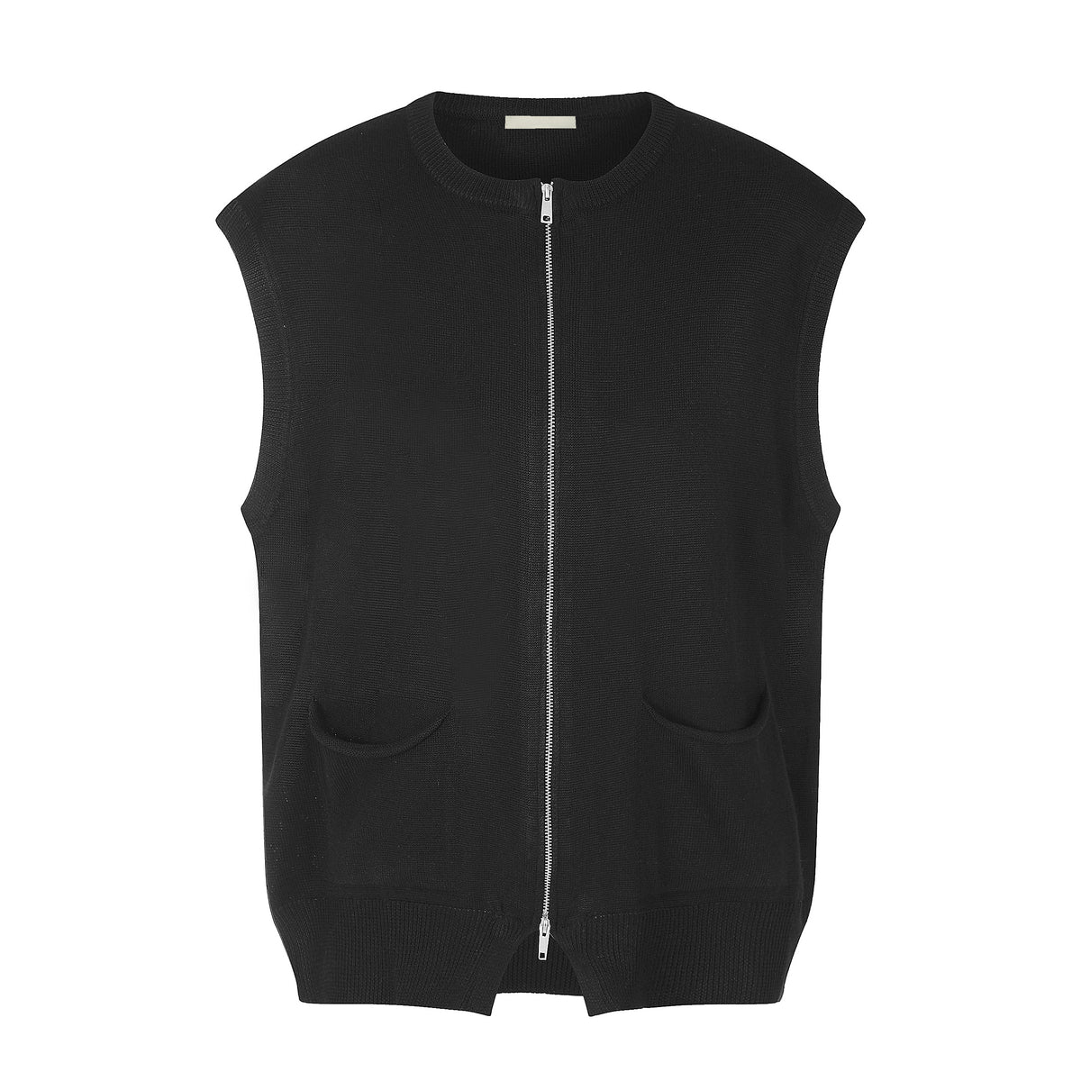 MADWITCH DUAL-ZIP CREWNECK KNIT VEST #MYCB031