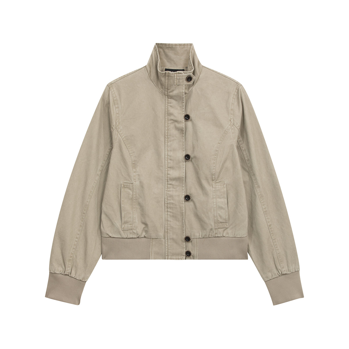 MADWITCH DRAWSTRING-BACK CROPPED STAND-COLLAR JACKET #N605