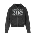 MADWITCH CRACKED-PRINT WASHED ZIP HOODIE #CW1375N
