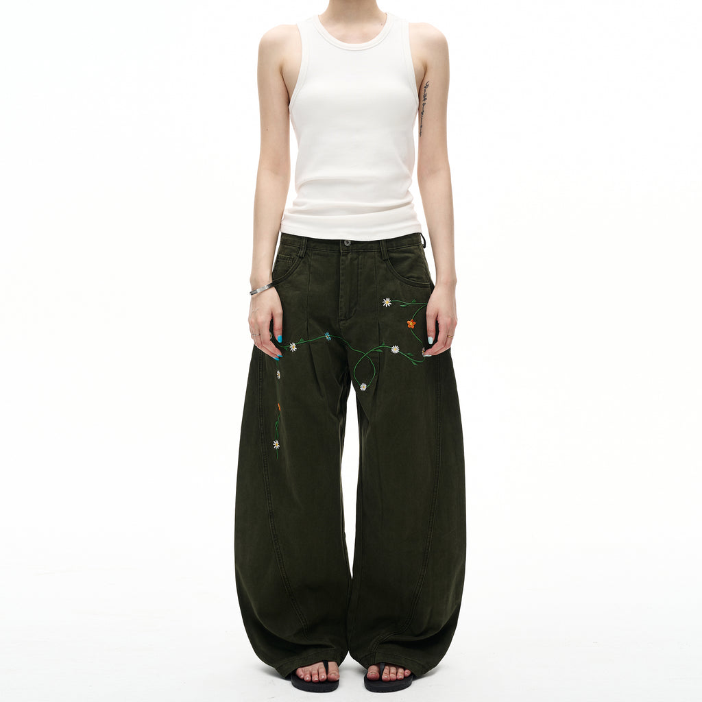 MADWITCH FLORAL PATCH CARGO PANTS #E5807