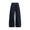MADWITCH PLEATED WASHED CARGO WIDE-LEG TROUSERS #7621