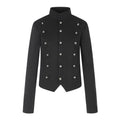 MADWITCH ASYMMETRIC-HEM CROPPED STAND-COLLAR JACKET #CW1385N