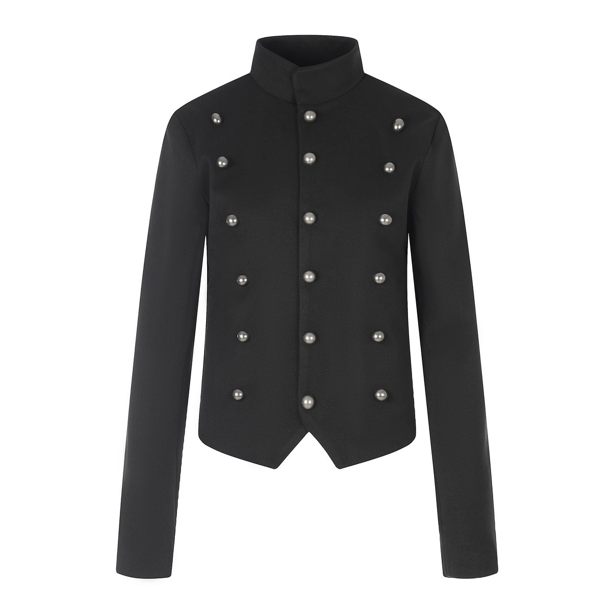 MADWITCH ASYMMETRIC-HEM CROPPED STAND-COLLAR JACKET #CW1385N