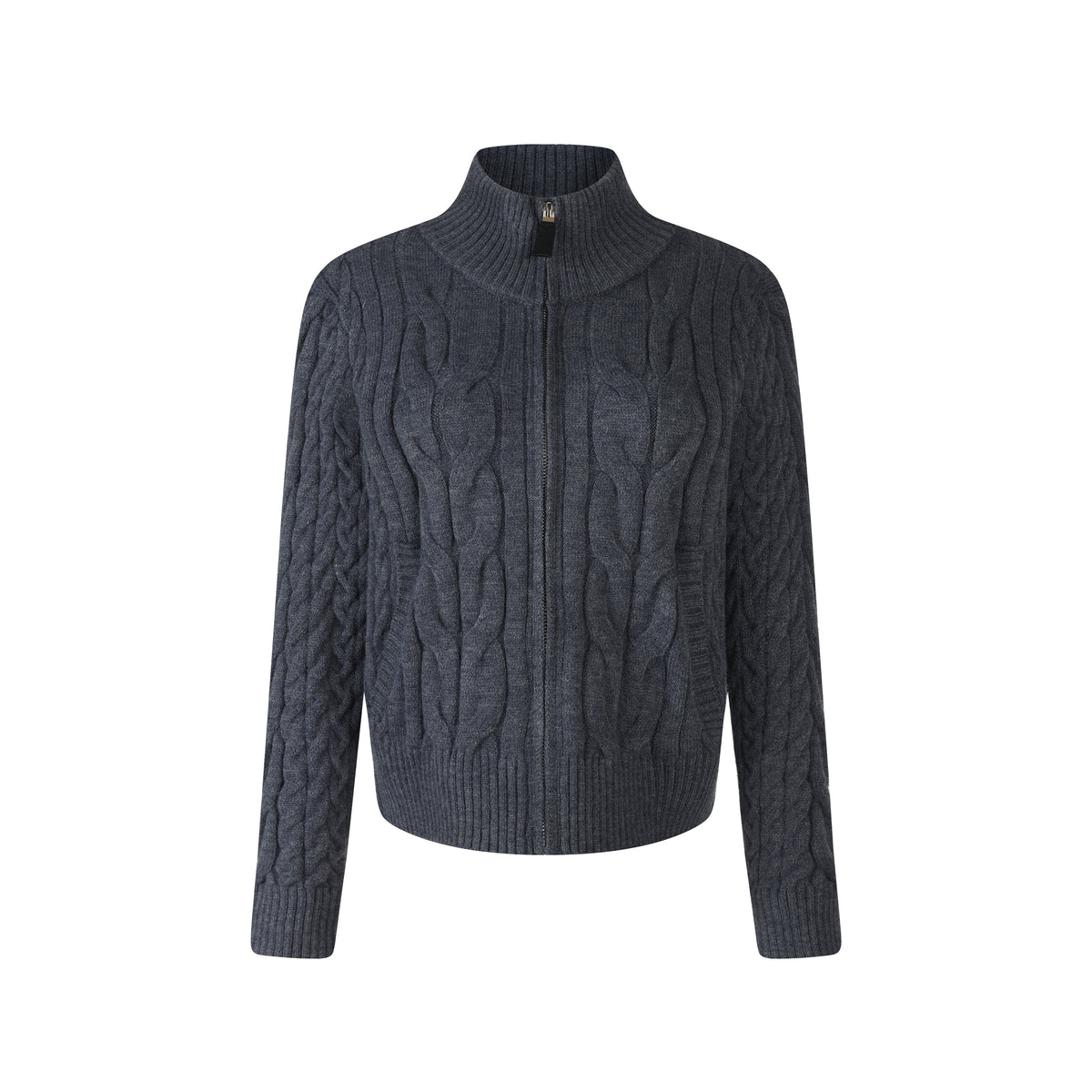 MADWITCH CABLE-KNIT STAND-COLLAR CARDIGAN SWEATER #L2026709
