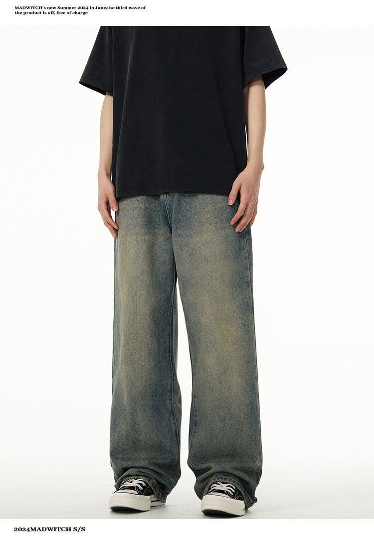 MADWITCH WIDE LEG WASHED JEANS #K8512