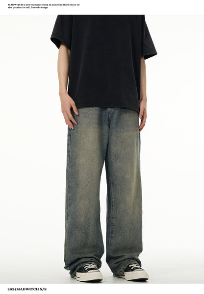 MADWITCH WIDE LEG WASHED JEANS #K8512