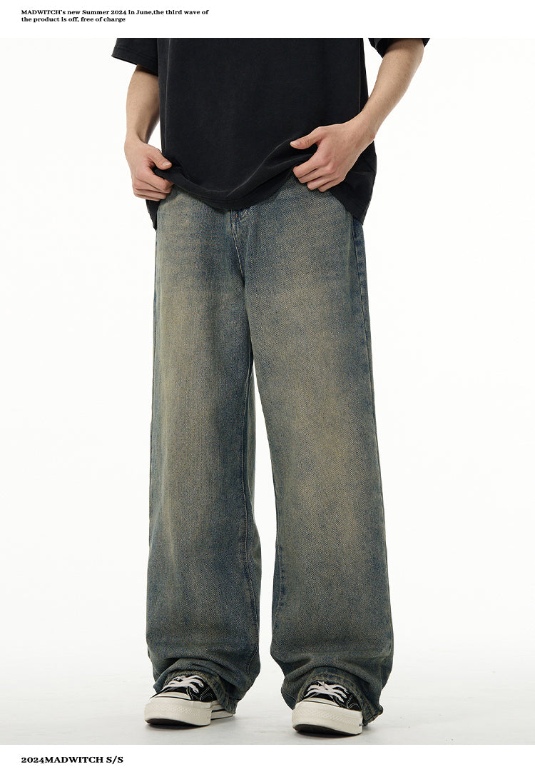 MADWITCH WIDE LEG WASHED JEANS #K8512