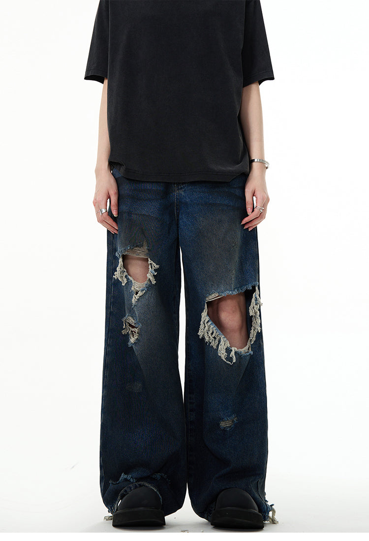 MADWITCH FRAYED RIPPED JEANS #K557