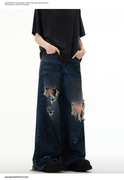 MADWITCH FRAYED RIPPED JEANS #K557