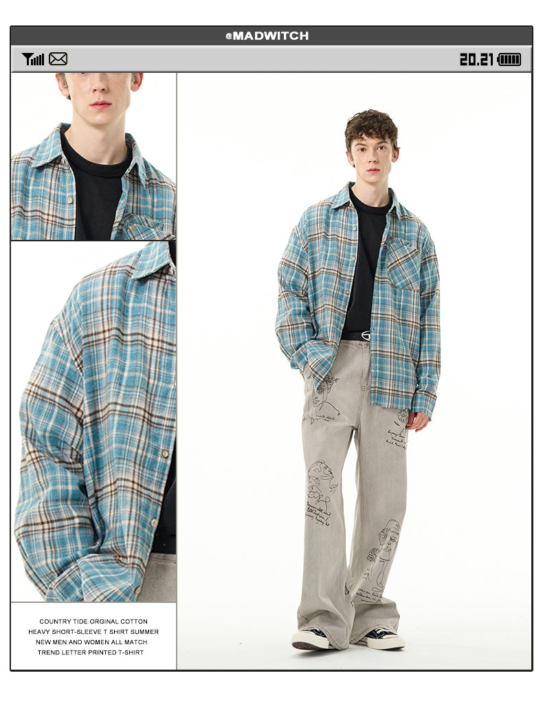 MADWITCH AMERICAN PLAID SHIRT #CS069