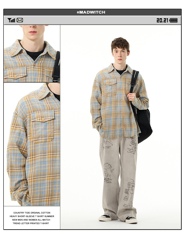 MADWITCH AMERICAN FASHION PLAID SHIRT #CS2423