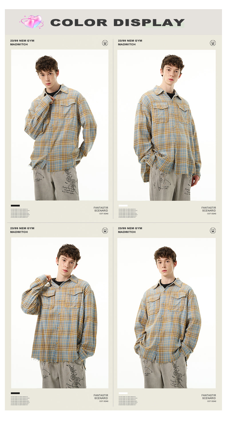 MADWITCH AMERICAN FASHION PLAID SHIRT #CS2423