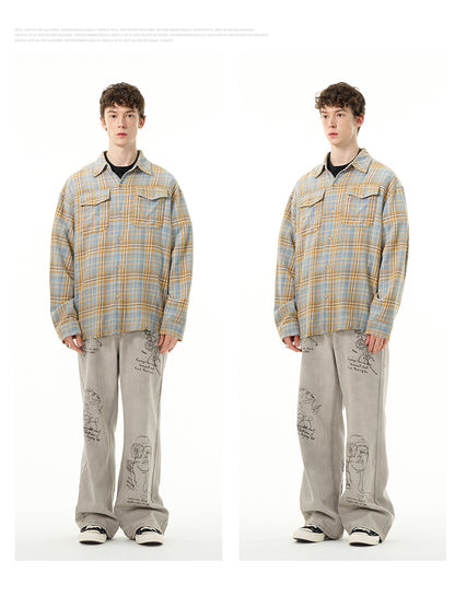 MADWITCH AMERICAN FASHION PLAID SHIRT #CS2423