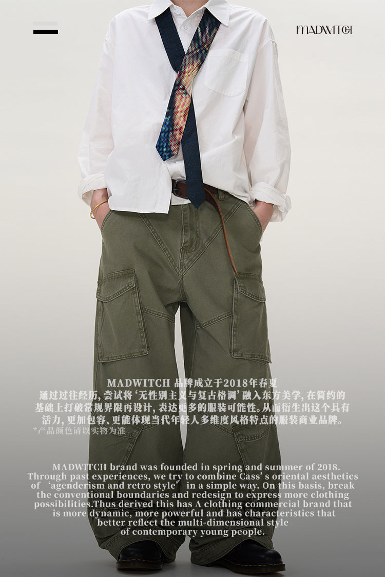 MADWITCH MULTI-POCKET CARGO PANTS #D1652