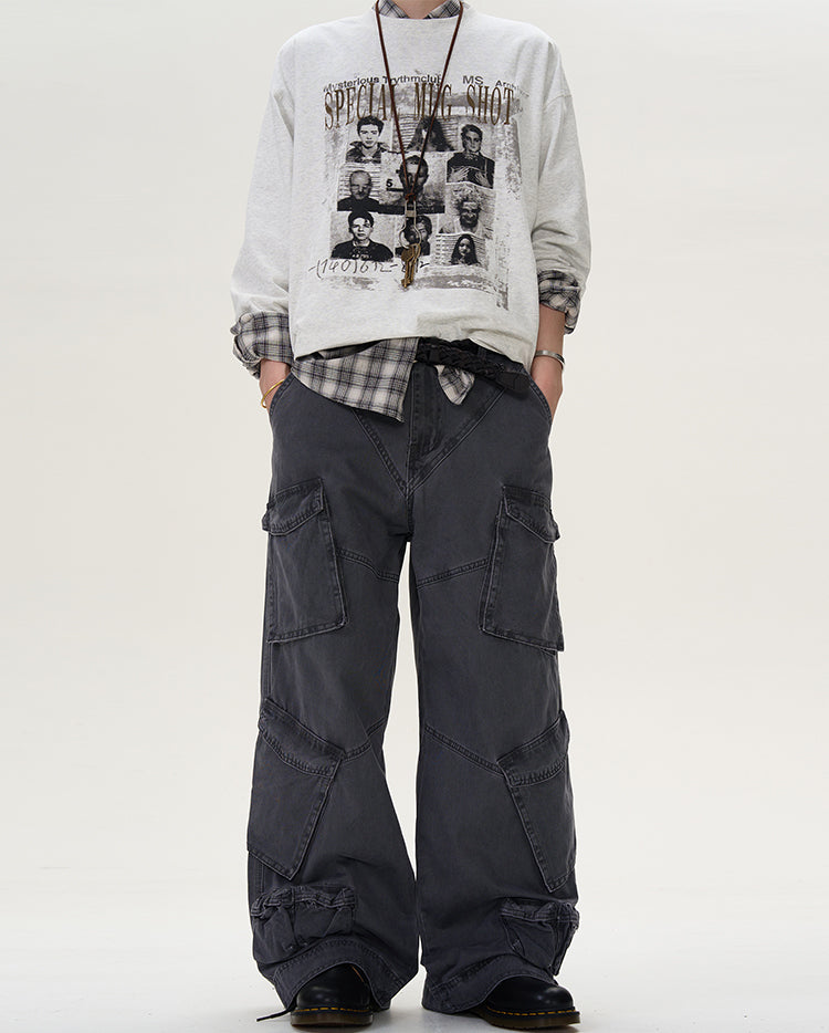 MADWITCH MULTI-POCKET CARGO PANTS #D1652