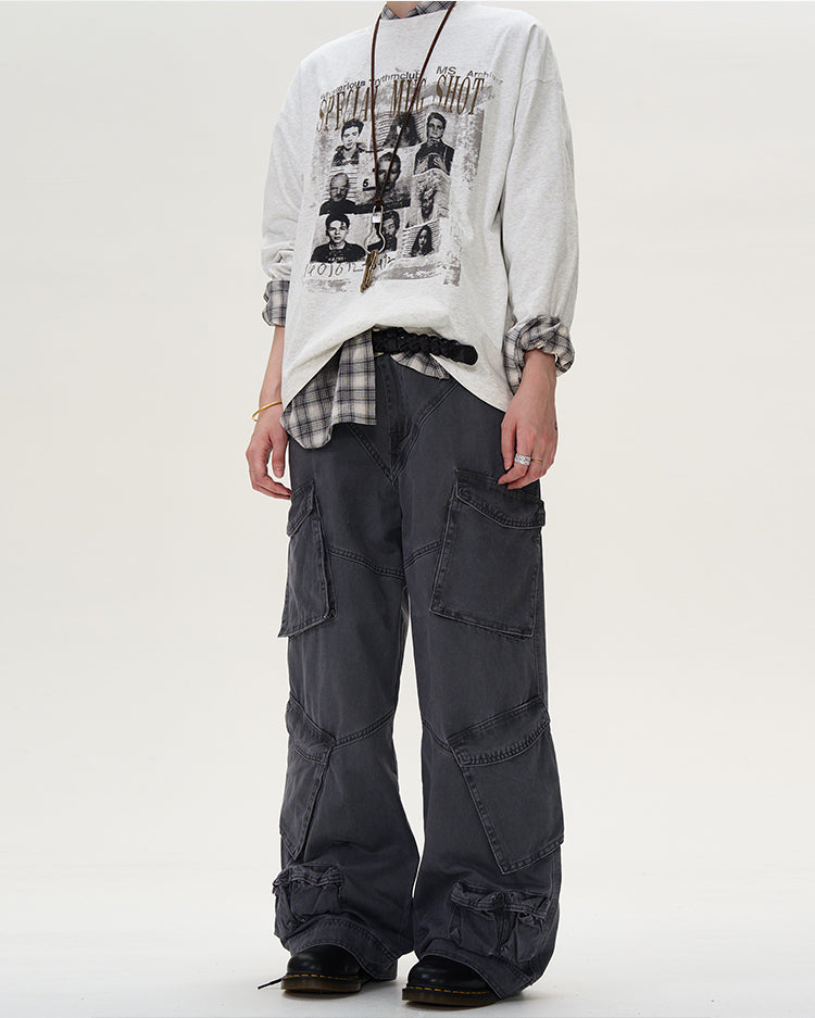 MADWITCH MULTI-POCKET CARGO PANTS #D1652