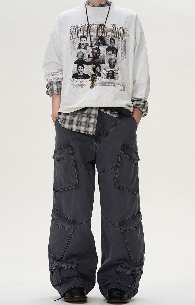 MADWITCH MULTI-POCKET CARGO PANTS #D1652