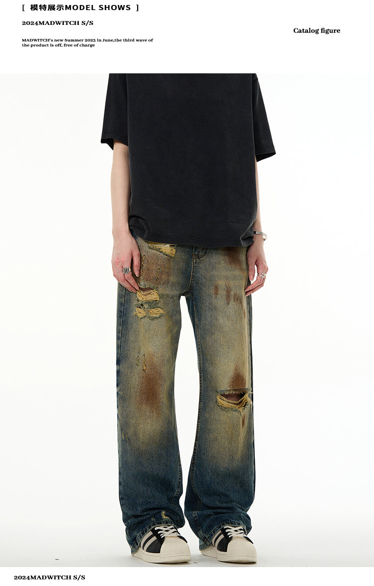 MADWITCH WASTELAND RIPPED JEANS #FX008