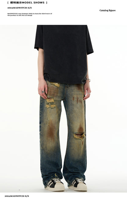 MADWITCH WASTELAND RIPPED JEANS #FX008