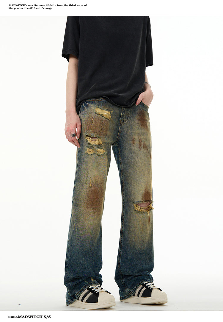 MADWITCH WASTELAND RIPPED JEANS #FX008