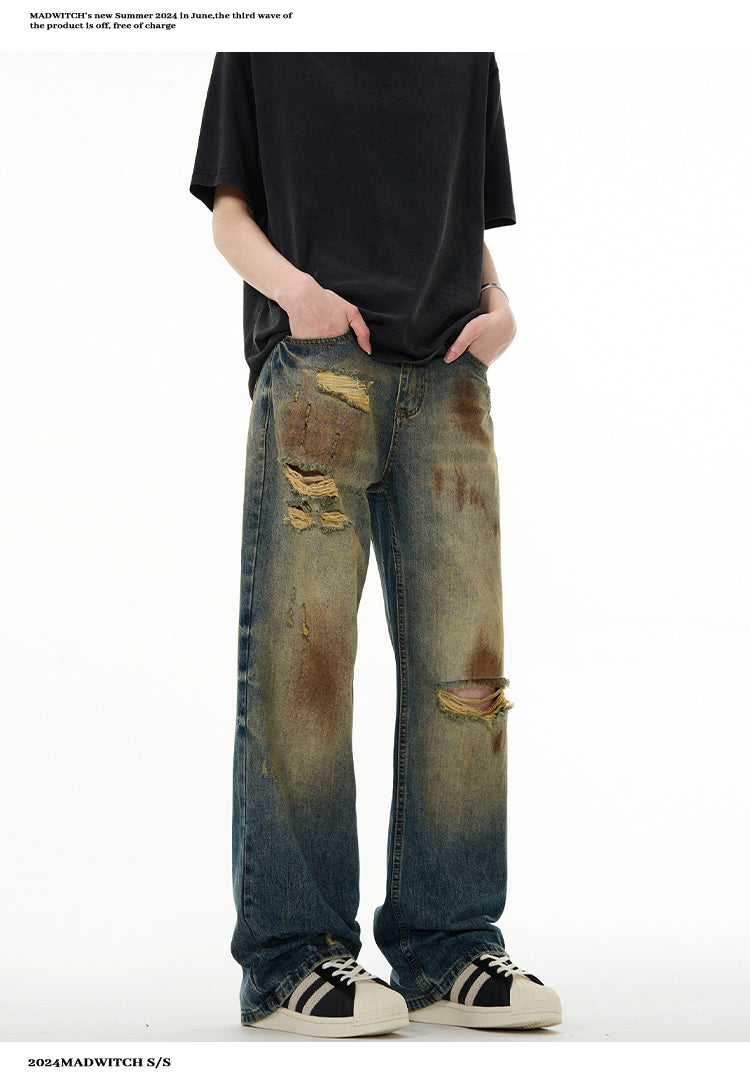 MADWITCH WASTELAND RIPPED JEANS #FX008