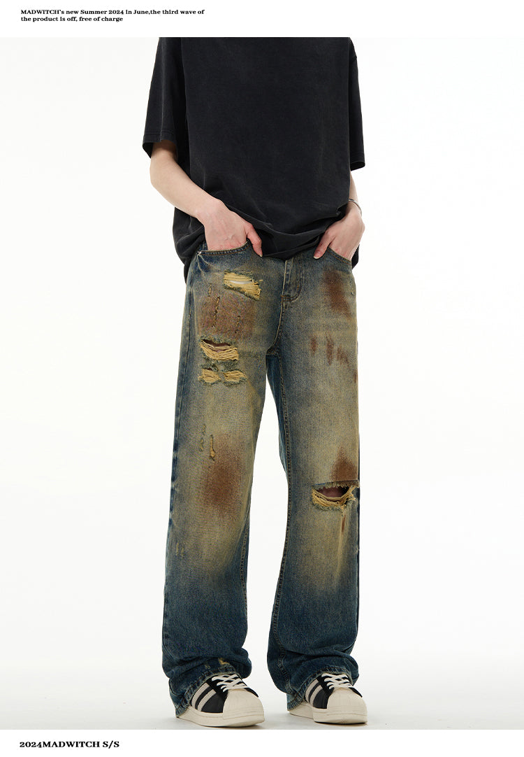 MADWITCH WASTELAND RIPPED JEANS #FX008