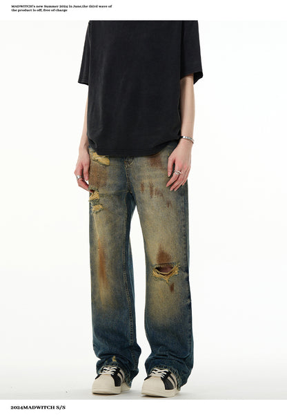 MADWITCH WASTELAND RIPPED JEANS #FX008