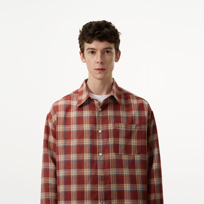 MADWITCH SLIM FIT HEIGHTENING PLAID SHIRT #RC76