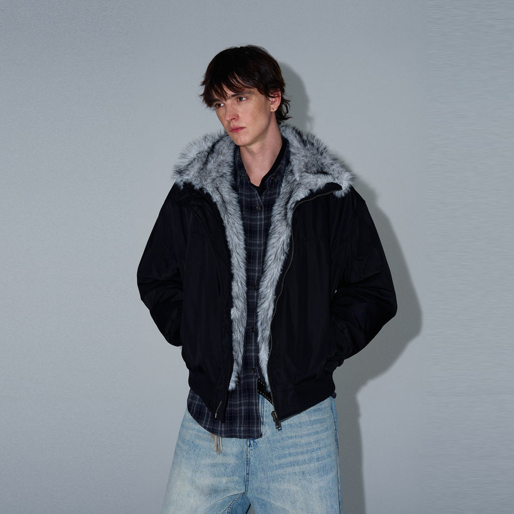 MADWITCH LOOSE FIT FUR-COLLAR JACKET #990219