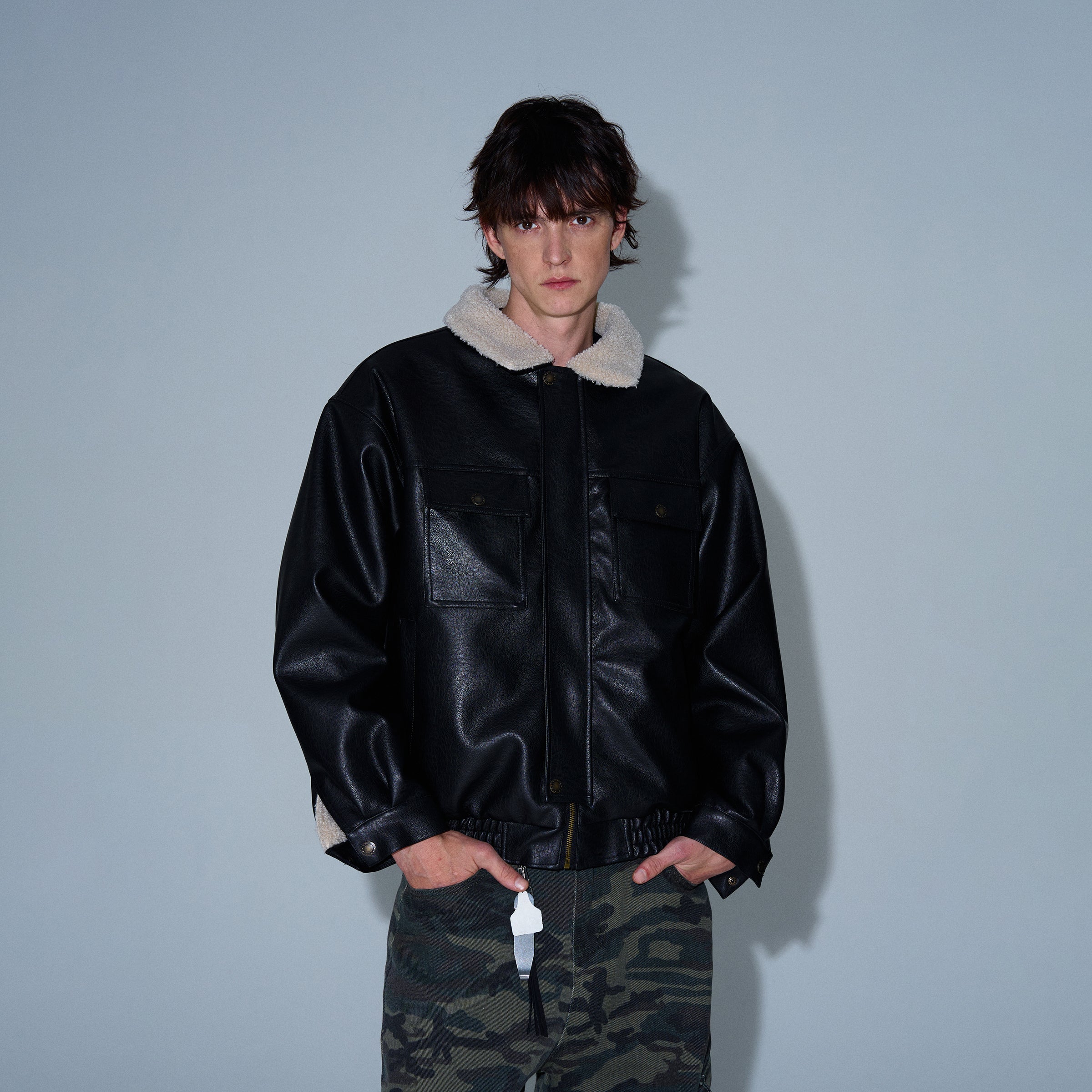 MADWITCH THICKENED PU LEATHER JACKET #G1060