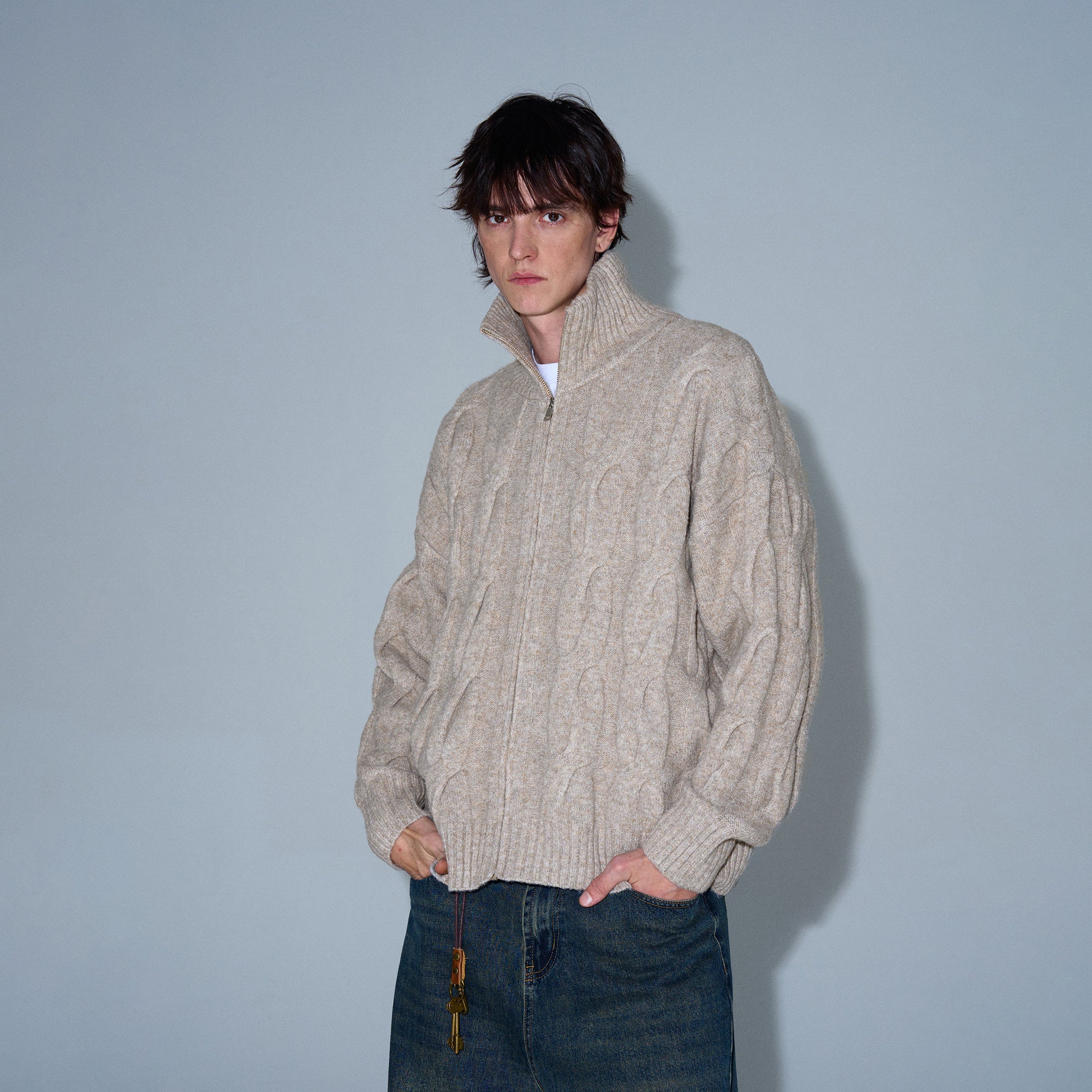 MADWITCH HALF-TURTLENECK CARDIGAN SWEATER #MY008