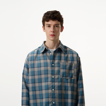 MADWITCH SLIM FIT HEIGHTENING PLAID SHIRT #RC76