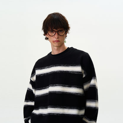 MADWITCH STRIPED CREWNECK SWEATER #5608