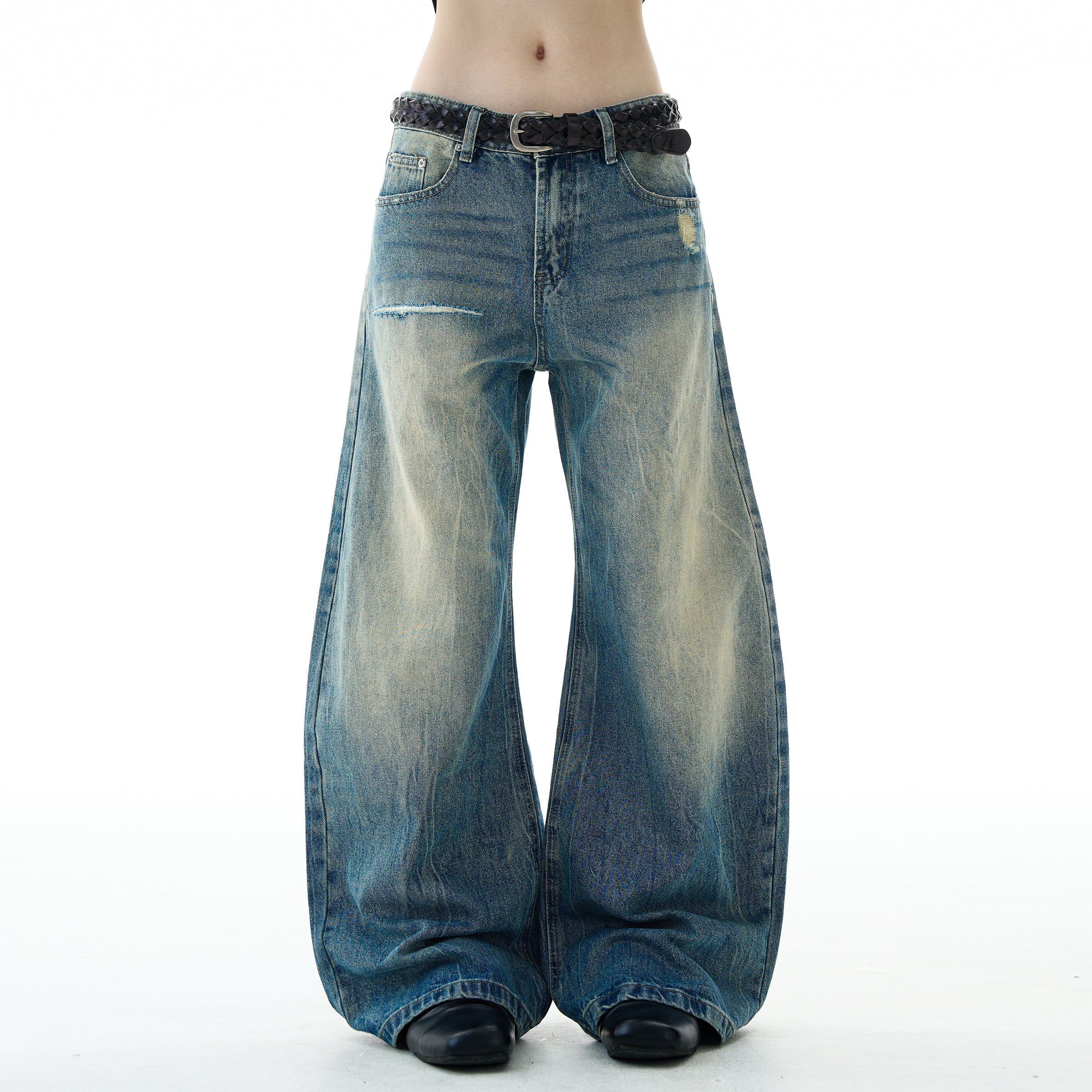 MADWITCH WASHED DISTRESSED JEANS #G6861