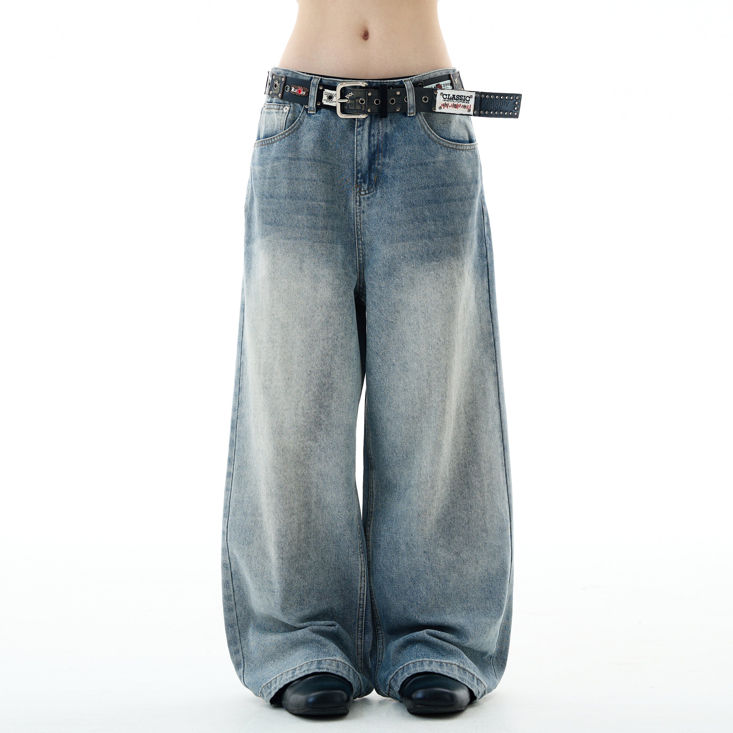 MADWITCH UNISEX DIRTY WASHED DENIM JEANS #G6846