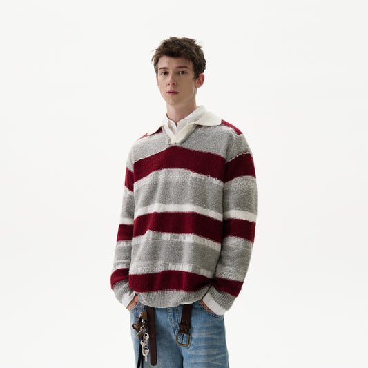 MADWITCH IRREGULAR STRIPED SWEATER #G840