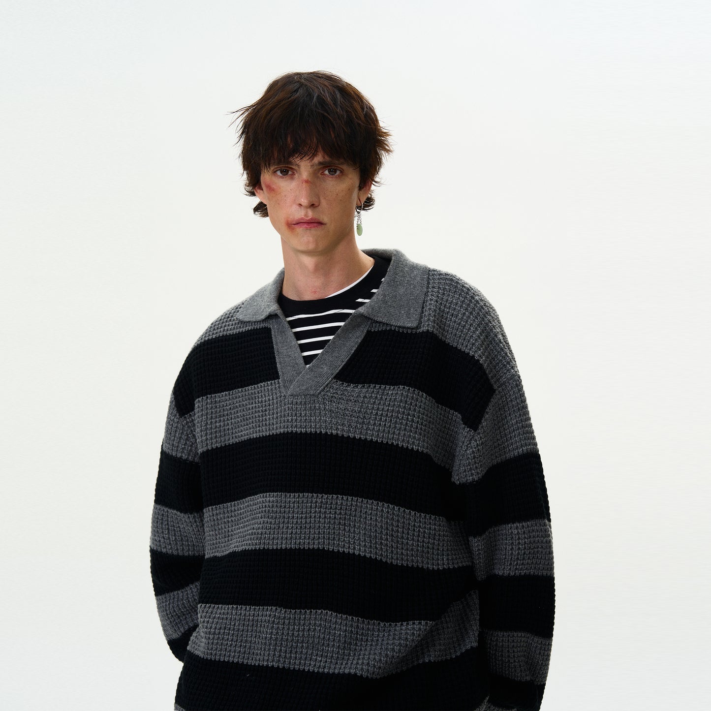 MADWITCH STRIPED KNIT SWEATER #MY407