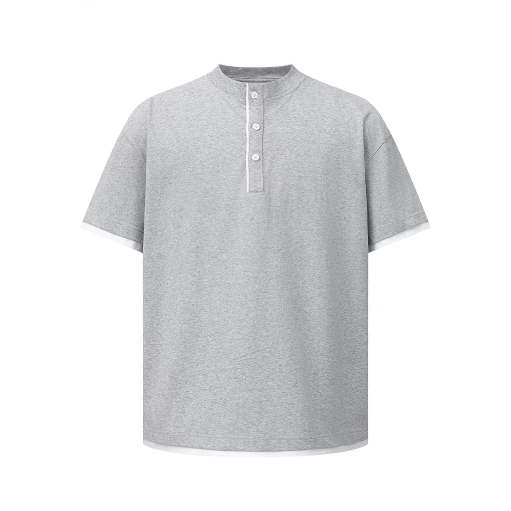 MADWITCH VINTAGE HENLEY FAUX LAYER TEE N2013 - MadWitch Store