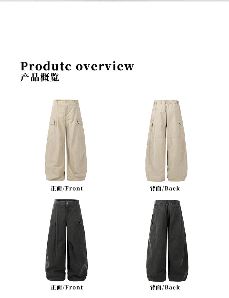 MADWITCH STREET VINTAGE WIDE-LEG CARGO PANTS #L4817