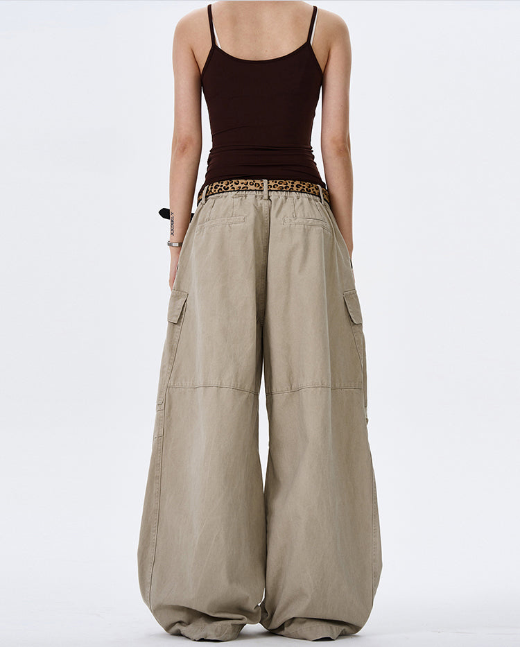 MADWITCH STREET VINTAGE WIDE-LEG CARGO PANTS #L4817