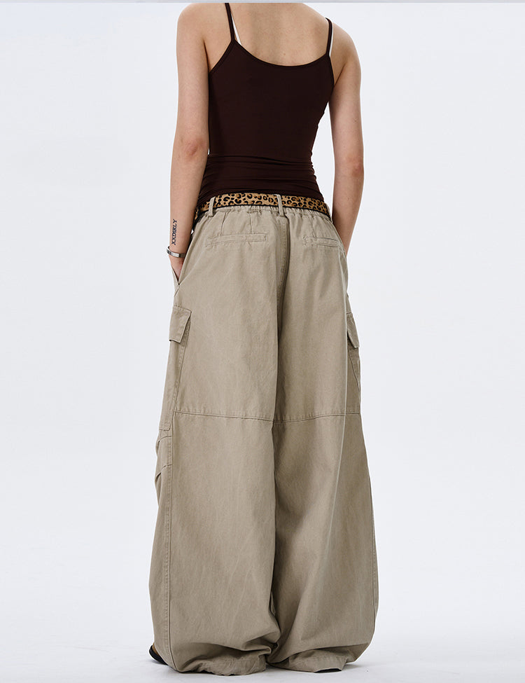 MADWITCH STREET VINTAGE WIDE-LEG CARGO PANTS #L4817