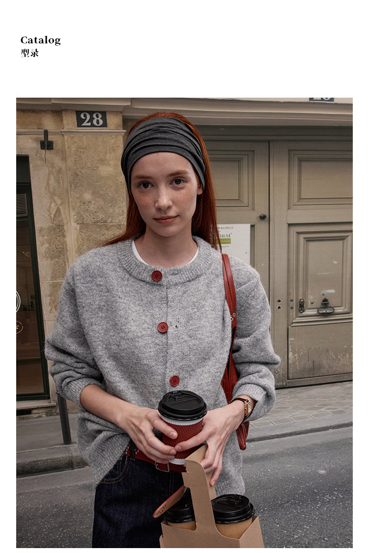 MADWITCH BUTTON FRONT KNIT SWEATER #AB1107