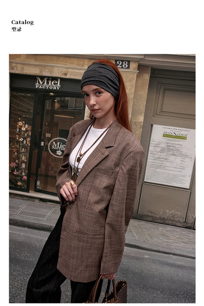 MADWITCH CHECKERED MID-LENGTH BLAZER #2712