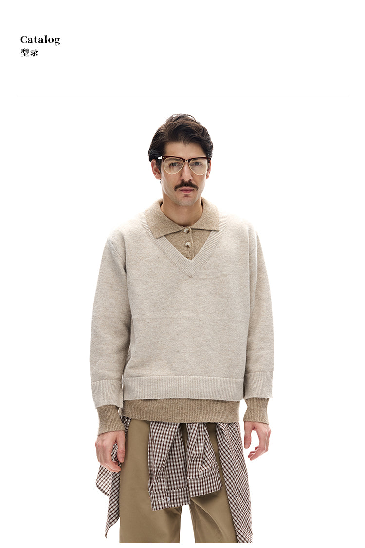 MADWITCH SPLIT COLLAR SWEATER #G530