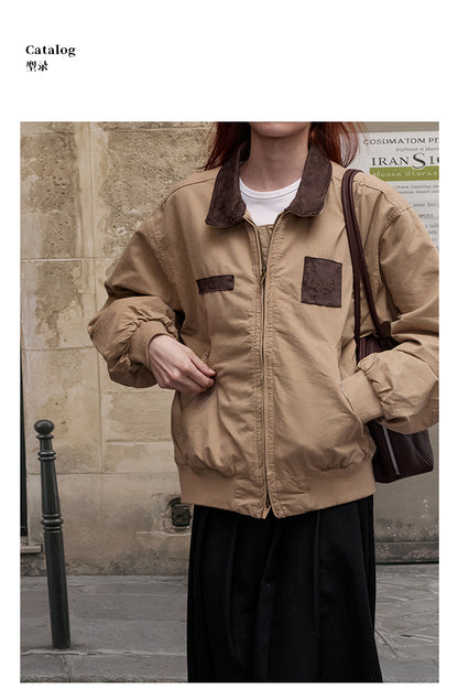 MADWITCH FAUX SUEDE WORKWEAR COAT #MD2562