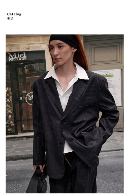 MADWITCH CASUAL PLAID BLAZER & PANTS #6372 #6381