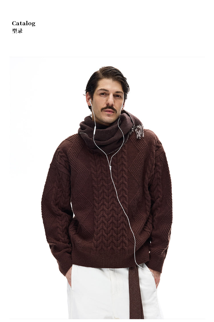 MADWITCH LOOSE CABLE SWEATER #MYO11