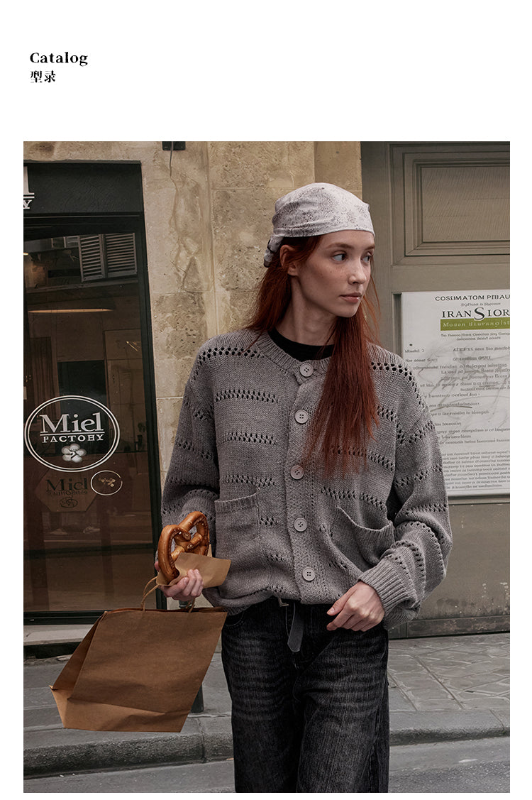 MADWITCH CASUAL OPENWORK CARDIGAN #C109