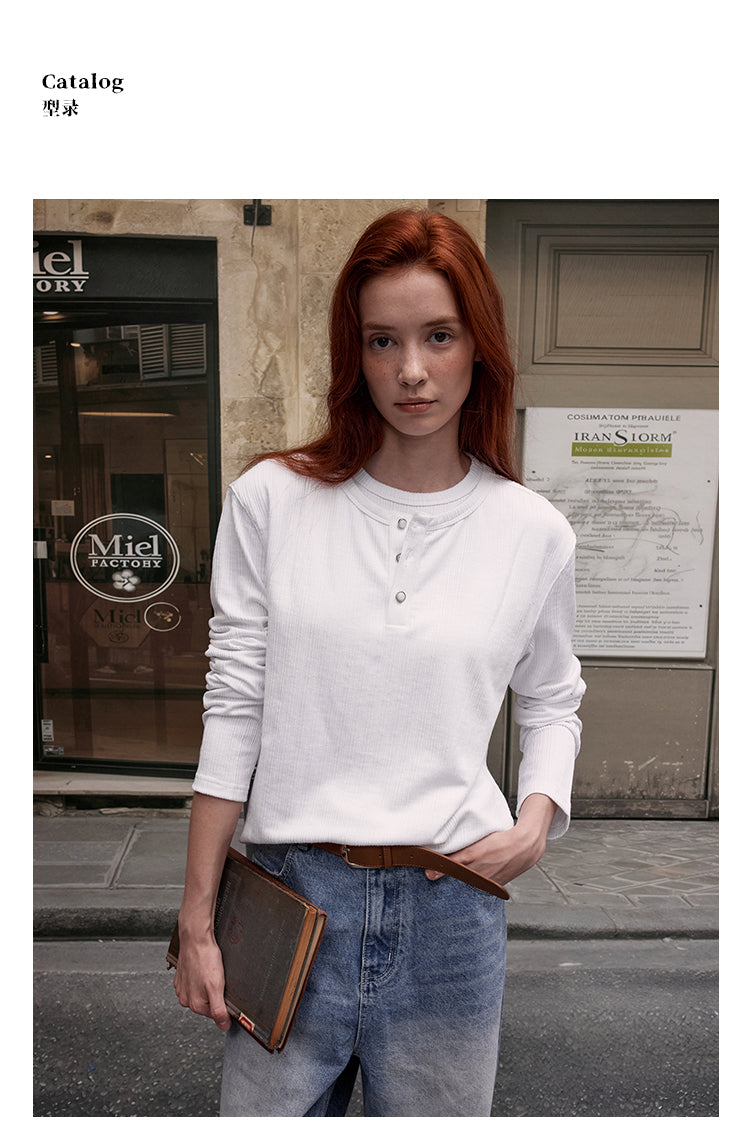 MADWITCH FAUX TWO-PIECE LAYERING TOP #880511